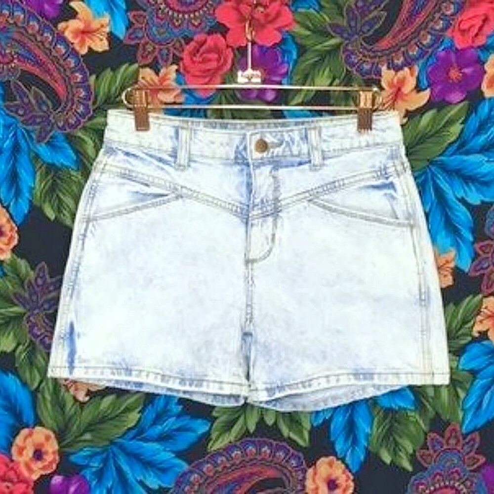 WOMEN'S UNIVERSAL THREAD HIGH WAIST SHORTS MIDI WOMENS SIZE 0 / 25 ACID WASH